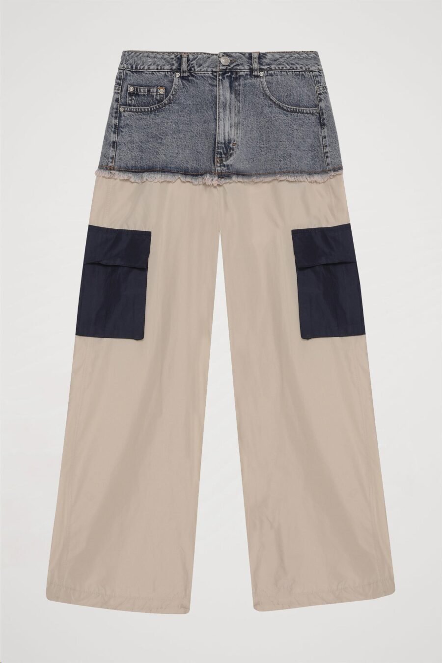 Denim Detailed Pocket Parachute Trousers - Image 2