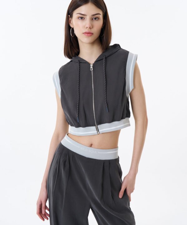Hooded Sleeveless Vest Jacket