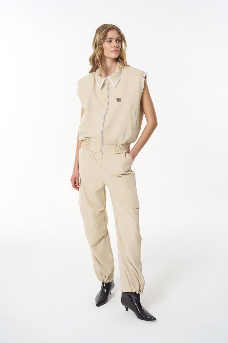 Cargo Pocket Elastic Leg Trousers