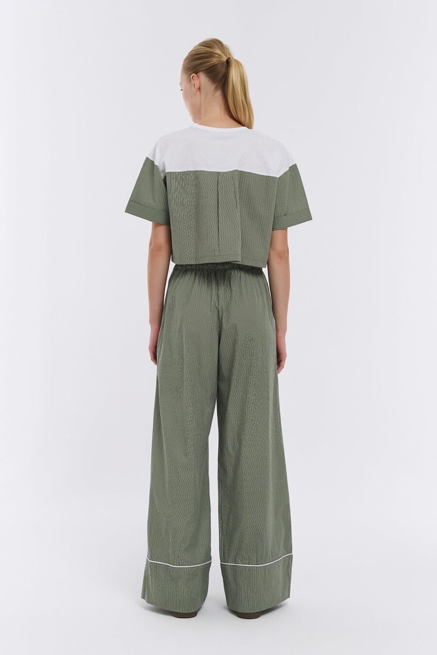Boxer Waist Striped Wide Leg Pants - Image 6